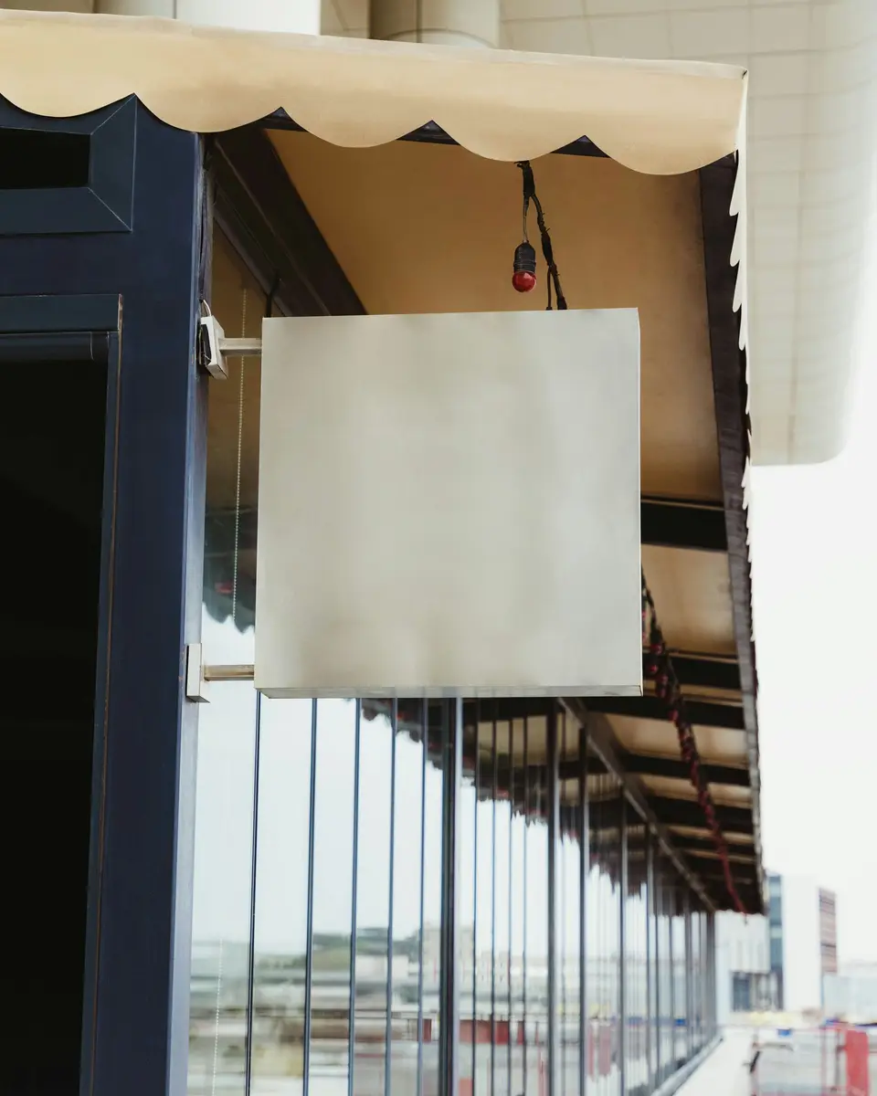Salz Bakery's sign hanging outside the shop